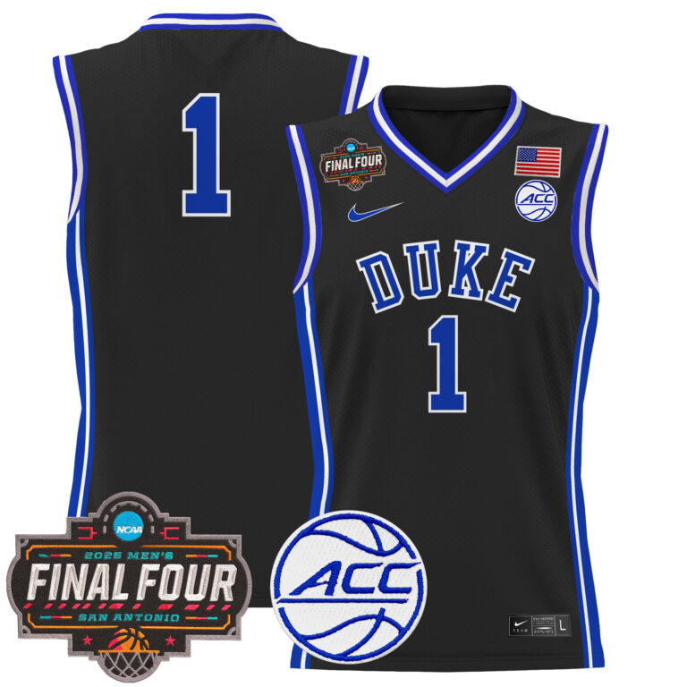 Men Duke Blue Devils #1 black 2025 Final Four Patch NCAA Jersey
